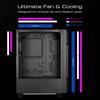 GAMDIAS ATHENA M6 LITE Gaming PC Case Mid-Tower ATX Case Seamless Tempered Glass Windows 4 Built-in 120mm ARGB Fan Triple Sides Underglow Mesh Front