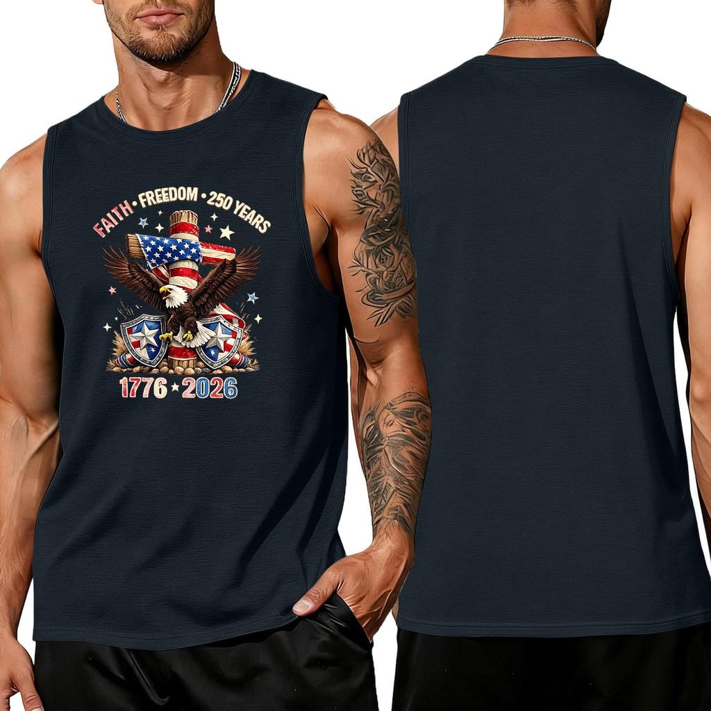 Men's loose and casual print sleeveless shirt