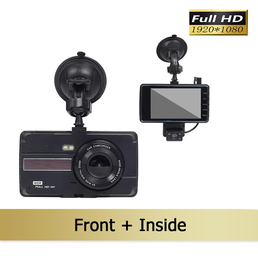 

4 Экран для автомобильного видеорегистратора, видеорегистратора HD 1080P, камера заднего вида с функцией обнаружения движения, 2 в 1, ИК-ночное видение, автомобильные аксессуары NONE