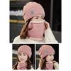 Women Knitted Beanie+Scarf Sets Thicken Velvet Lining Pullover Cap Unisex Winter Warm Plush Bonnet Neck Protection Scarves Hat