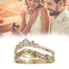 Vielseitiges Damen-Ringset mit Diamanten und floralem Design in V-Form