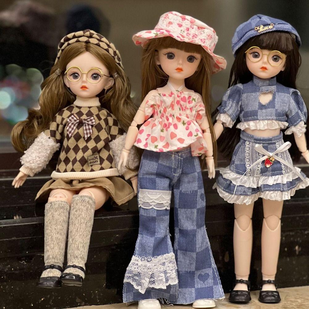Thick Hair 30cm Bjd Doll Korean Makeup Look 1/6 BJD Doll Mini Girl Toy  Girls Gifts