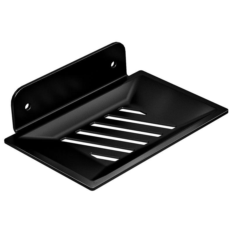 Aluminum Alloy Bathroom Soap Rack Household Punch-Free Wall Mounted Toilet Soap Box Drain Shelf Bathroom Organizer Storage Frame
