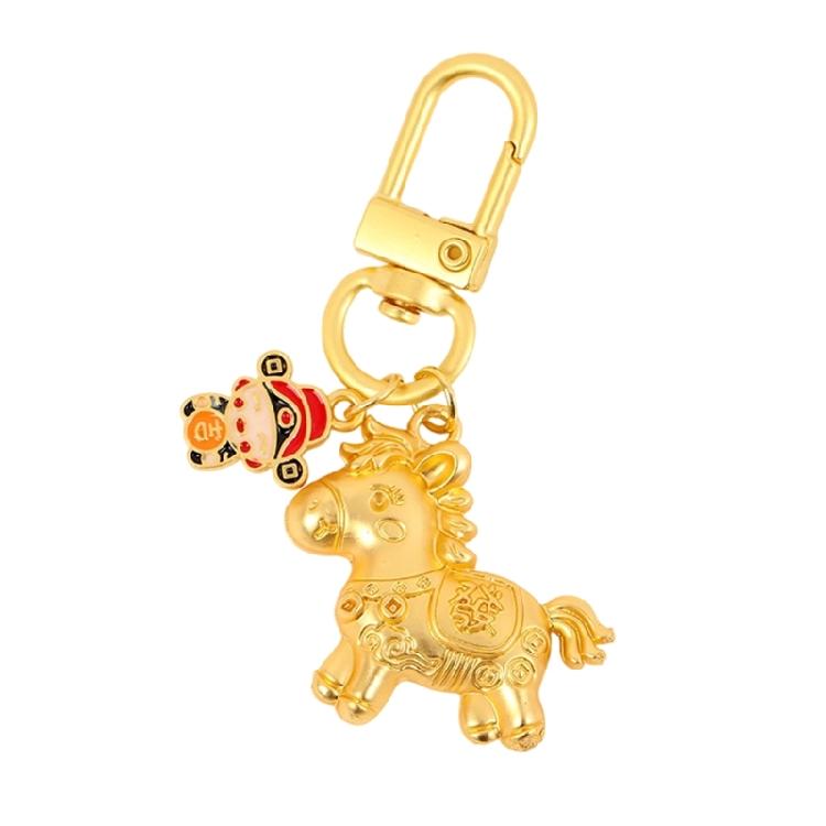 

Stylish 6.8cm Alloy Horse Keychain Featuring Gold Tone Design For Key Rings Bag Decorations or Fortune Symbol