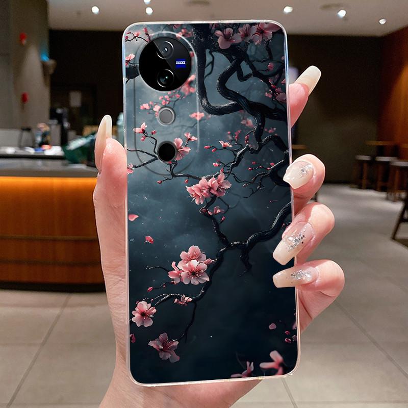 

Case For Vivo V40 Pro 5G Phone Case Clear Pretty Butterfly Flowers Silicone Soft TPU Back Cover For VivoV40 V40Pro 5G Casing Vivo V40 5G