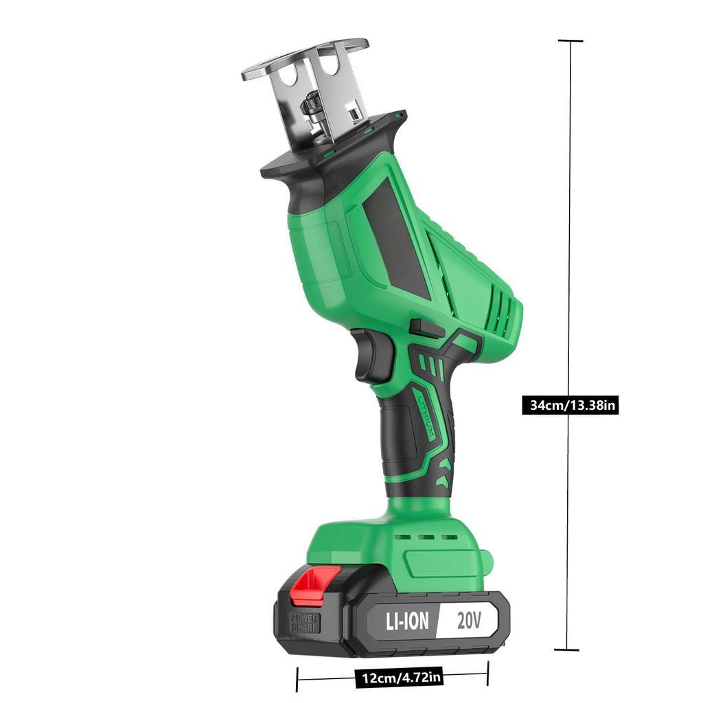 20V Cordless Electric Reciprocating Saw Industrial Grade DIY Tool for Metal Wood Plastic PVC Materials