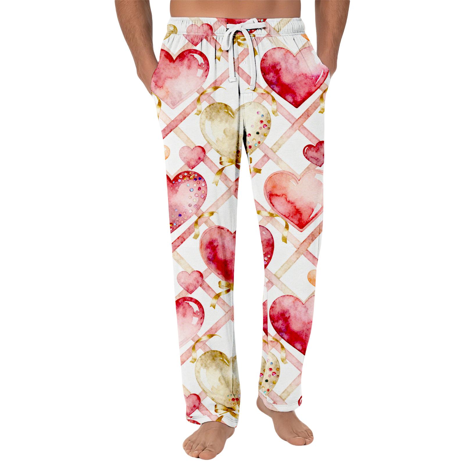 Полосатые пижамные брюки Домашняя одежда Повседневные Брюки на кулиске с эластичной талией Удобные Прямые Штаны для йоги Свободные L бежевый