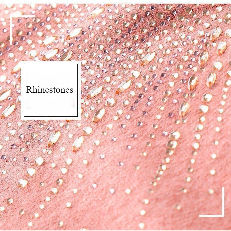 Autumn Women's Plus Size Sweater Loose V-neck Knitwear Rhinestone Pullover Knit Top Stretch Jumper