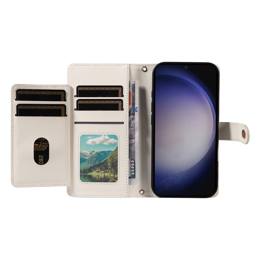 For Samsung Galaxy S24+/Galaxy S25+ Wallet Case with Straps,Rhombus Leather Stand Phone Cover