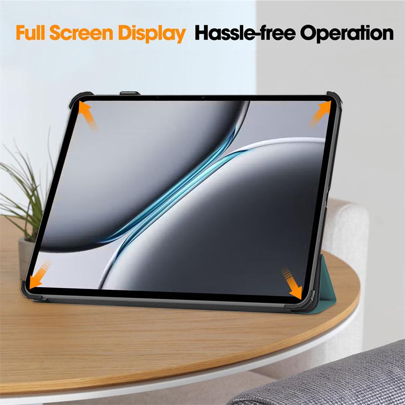 12.1" Trifold Magnetic Leather Hard Protective Cover for Oneplus Pad 2 Oneplus Pad Pro Foldbale Case Auto Sleep/Wake