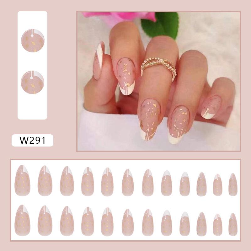 European And American Nail Art Pieces, Sweet And Cool Wind Nails, Matte Texture, Comic Style White, Long Ballet Wearing Nail
