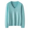 2025 Autumn/Winter Women's Cashmere V-Neck Sweater - Seven-Gauge, Long Sleeve, Loose Fit, Casual Base Layer