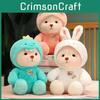 Teddy Bear Cute Transforms Pig Dino Rabbit Plush Toy Cartoon Girl Gift Birthday