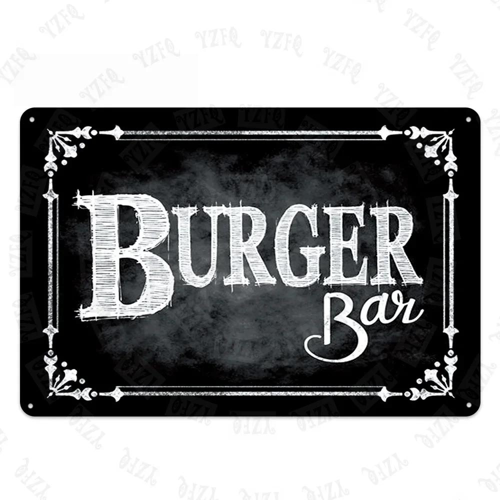 Chalkboard Art Coffee Menu Metal Sign Burger Bar Decorative Signs Wall kitchen Cafe Shop Home Art Craft Decor 30X20CM XP(947)A