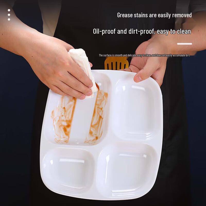 Melamine Square Four-Compartment Fast Food Tray