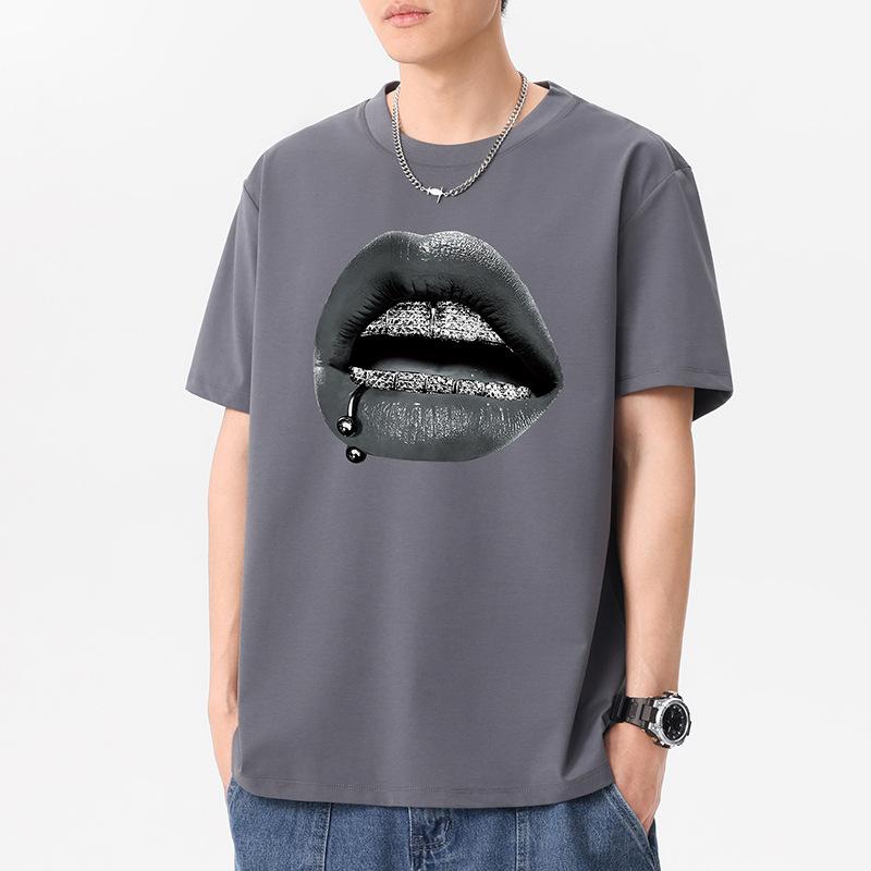 12 Colors Black Lips Men's Short Sleeves T-Shirt 100% Cotton Man Plus Size Tee