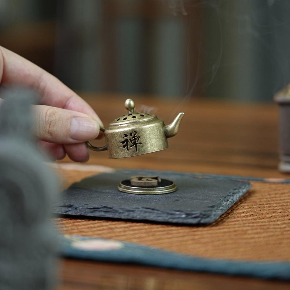 Chinese Style Chinese Style Incense Burner Alloy Tiny Teapot Shape Incense Holder Student
