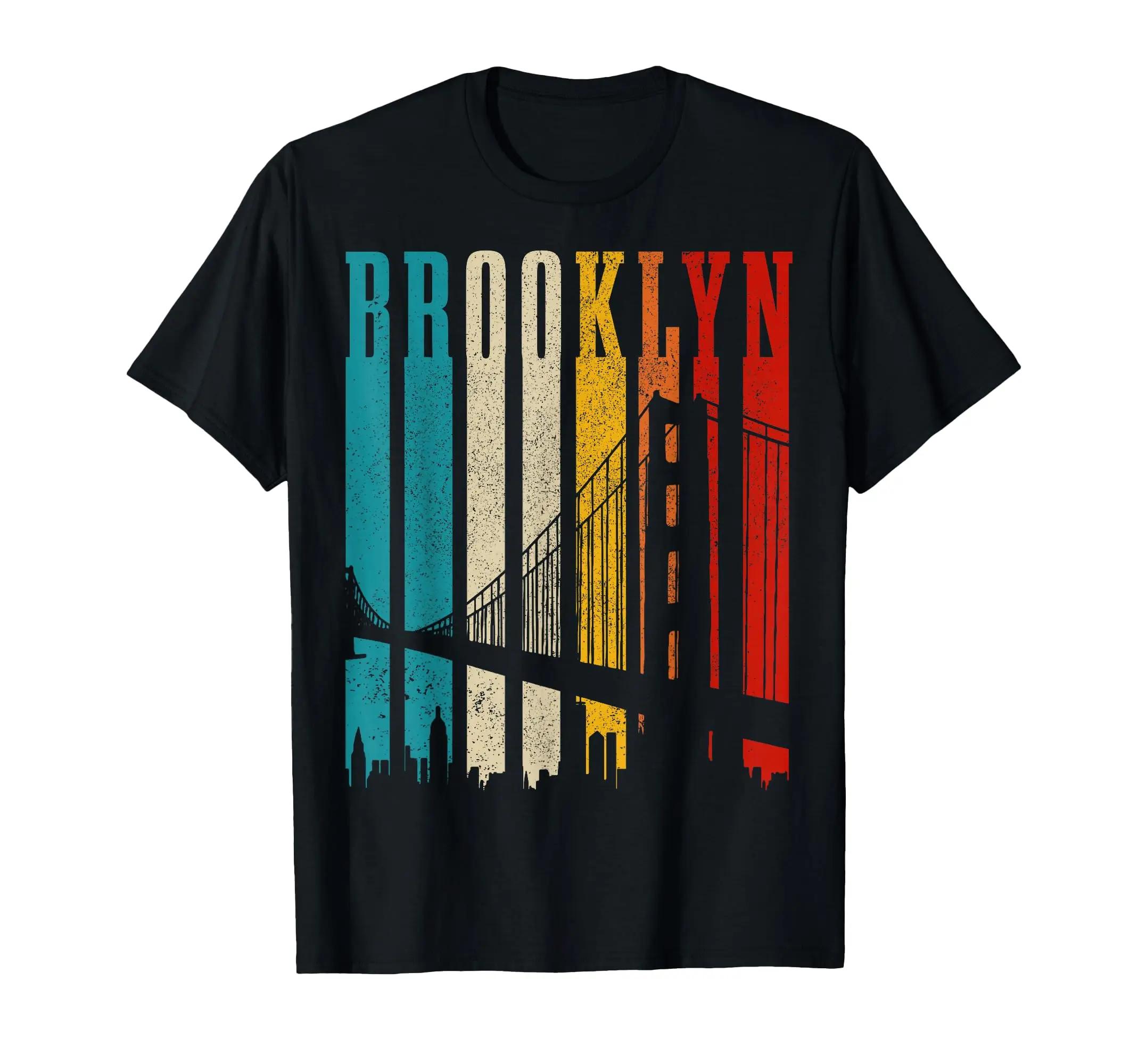 Бруклинский мост Силуэт Нью-Йорка NY NYC Футболка Мужская Женская Летняя Мода Высококачественный Хлопок Круглый вырез С коротким рукавом Верх S