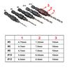 5pcs HSS Countersink Drill Cone Bit Set 1 4 inch Hex Shank  Taper Drill for Woodworking Screw Carpentry Reamer Chamfer