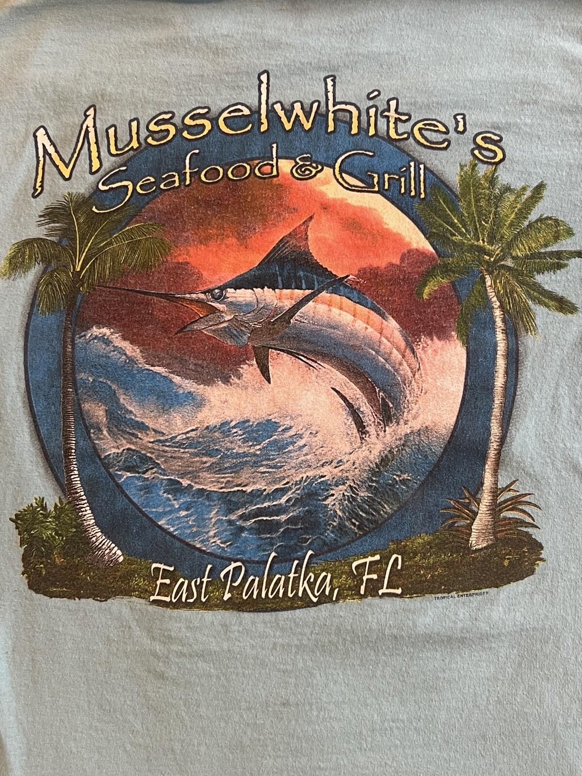 Musselwhite’s Seafood & Grill Ист-Палатка Флорида Футболка Ресторан Мужская Маленькая 2XL