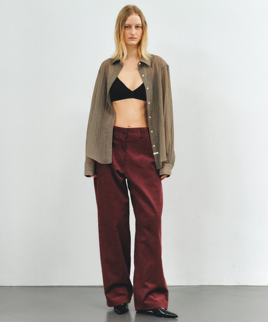 Aente Corduroy Wide Pants -Wine