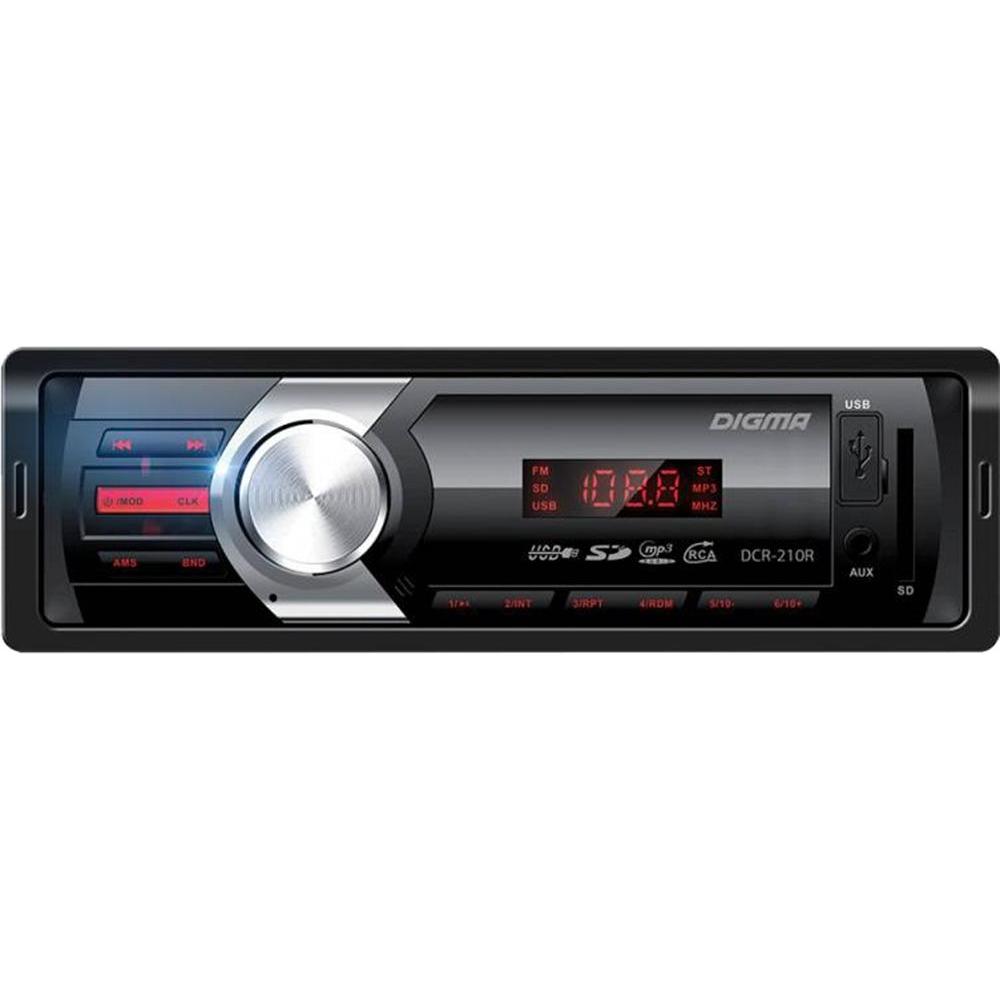 

Car Radio Digma Dcr-210r 1din 4x45w color Black Backlight Red