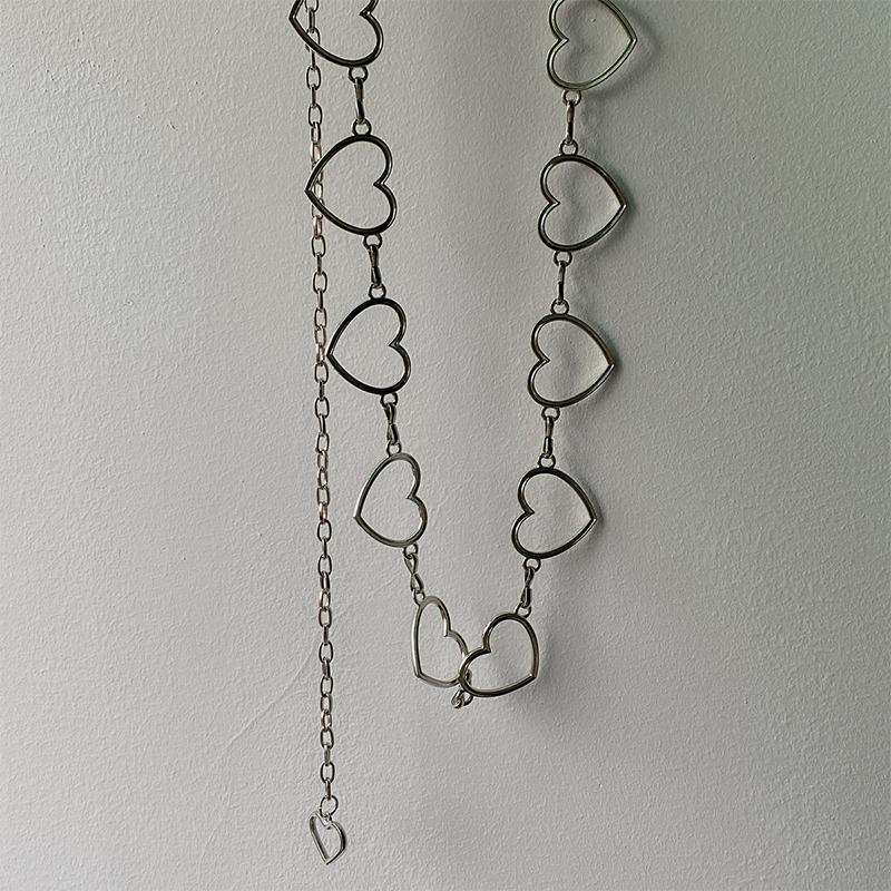 Пояс Брюки Классическая Цепочка на Талию Сердце Полое Металлическая Модная Цепочка Хип-Хоп Панк Эстетичная Бижутерия Тонкие Пояса на Талию OneSize