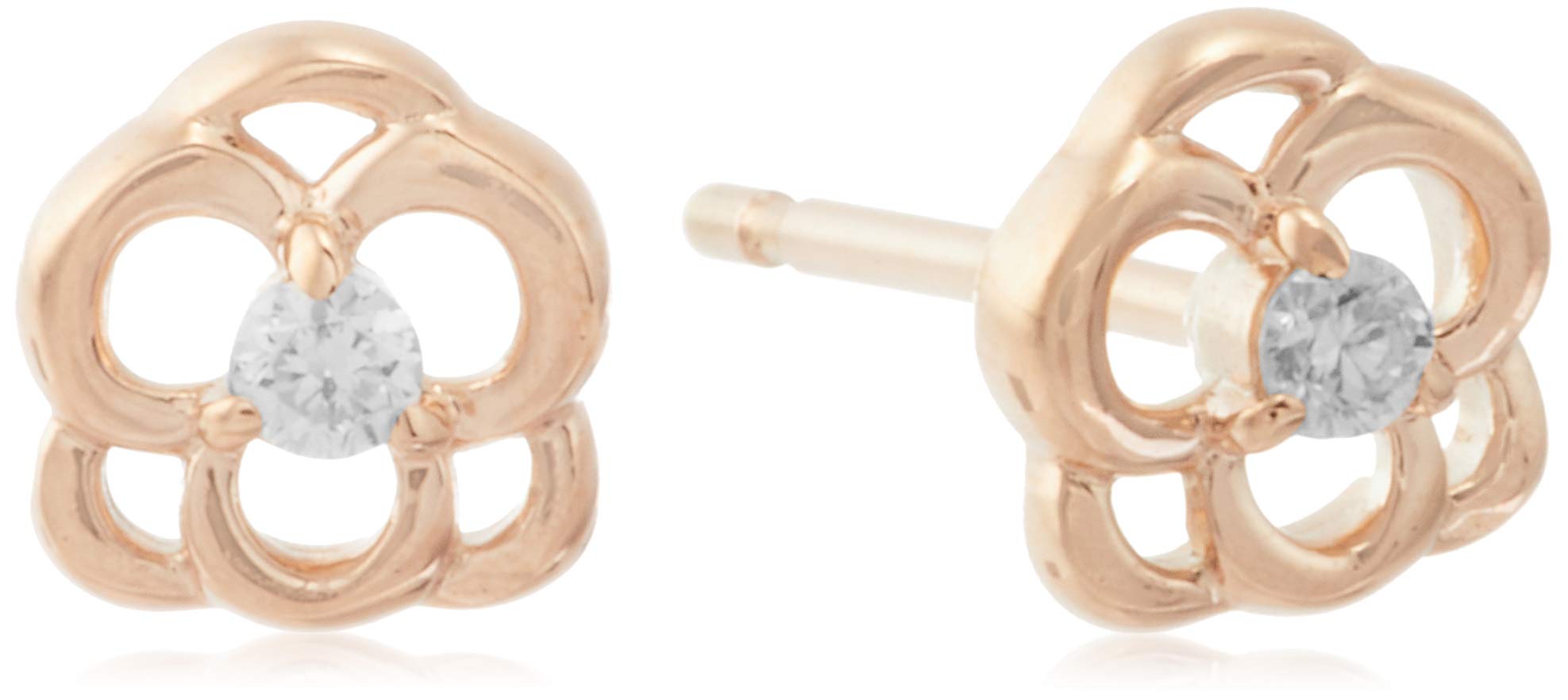 

Сережки з рожевого золота з діамантом Квітка K10 111446153106 4℃ (Море Йондо) (PG)