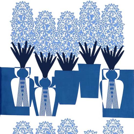 Dyeing Anbo Hand Towel Authentic Dyed Cotton Tokuoka Made in Japan 35cm x 100cm "Hyacinth Blue" 100%