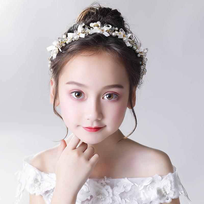 

Kids Bow Headband: Korean Pearl Garland for Girls - Perfect for June 1st Performances