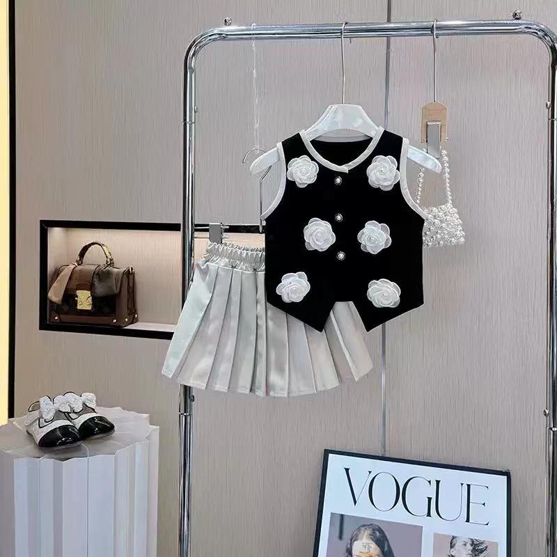 Girls' Summer Two-Piece Set: Children's Temperament Outfit for Ages 3-8