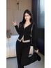 Women's Casual Fashion Set: Two-Piece Faux Layer Top and Wide-Leg Pants for Spring & Autumn