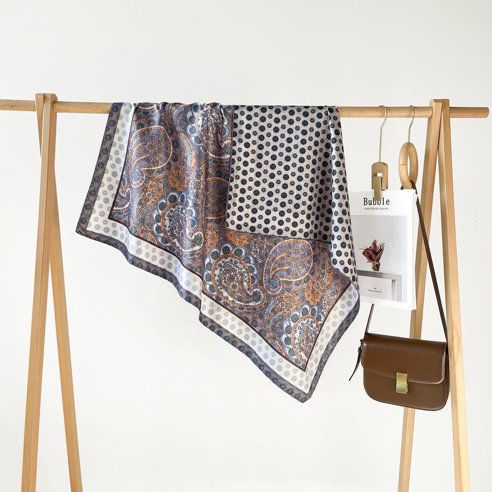 90*90Cm Square Scarf Twill Cotton Feeling Women Head Shawls And Wraps Luxury Print Neck Scarves Hijab Bandana Pashmina