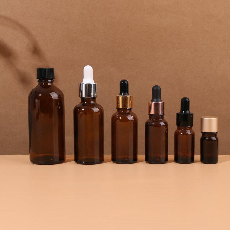 Brown Essential Oil Dropper Bottle: Multi-Specification Travel & Skin Care Packaging