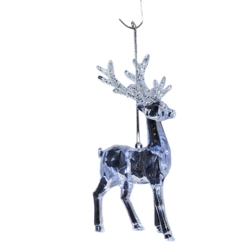 Sparkling Butterfly Deer Snowflake Ornament Shatterproof Acrylic Christmas Tree Decoration For Festival Tree Display
