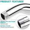 Stainless Steel Shower Pipe Wall Mounted Shower Arm Pipe Shower Head Extension Pipe