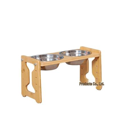 Adjustable Wooden Dog Bowl Stand for Home 