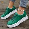 Fashion Platform Women Sneakers Breathable Casual Shoes Solid Color Lightweight Vulcanized Shoes Autumn Lace Up Tennis Shoe Plus Size 43