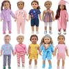Doll Clothes Top+Pant Bodysuit For 18Inch American Doll&43Cm Reborn Baby Doll Clothing Accessories Our Generation Girl's Toys