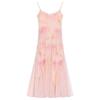 American niche chic beautiful holiday floral slim suspender dress temperament thin mesh dress women's summer