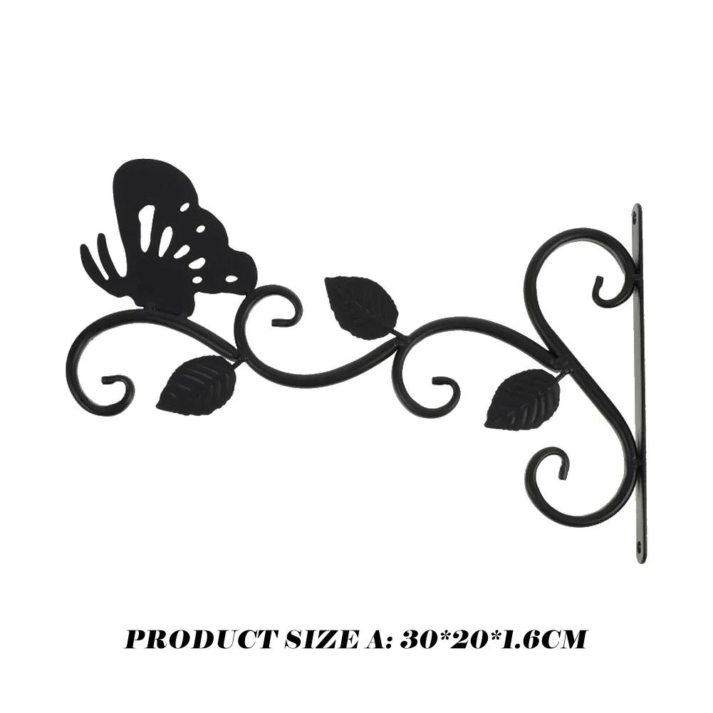 

Кронштейны для растений, подвесной цветочный горшок, корзина, держатель для цветочной корзины, металлический кронштейн в деревенском стиле, широкое основание, устойчивое к погодным условиям, для растений E 30x20cm