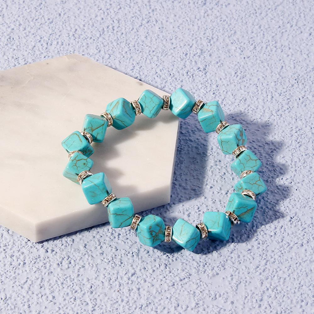 Personalized Ethnic Style Turquoise Bracelet with Butterfly Heart Number Patterns Exquisite Quality Diamond Gold Plated Bead