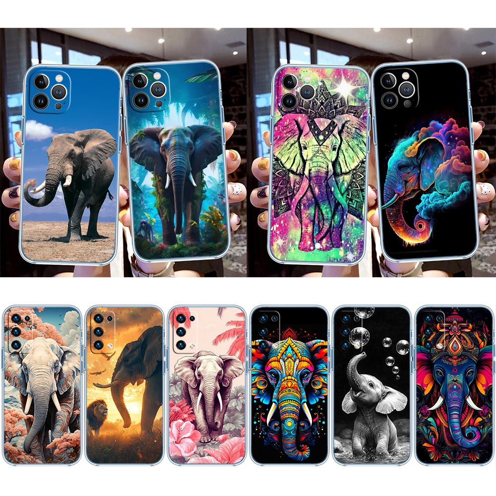 RP5 Animal Elephant Transparent Case for LG K22 K30 K40 K40S K41 K42 K50 K50S K51 K51S K52 K61 K62 K71 K92 Q60 Q61 V40 V50 V60