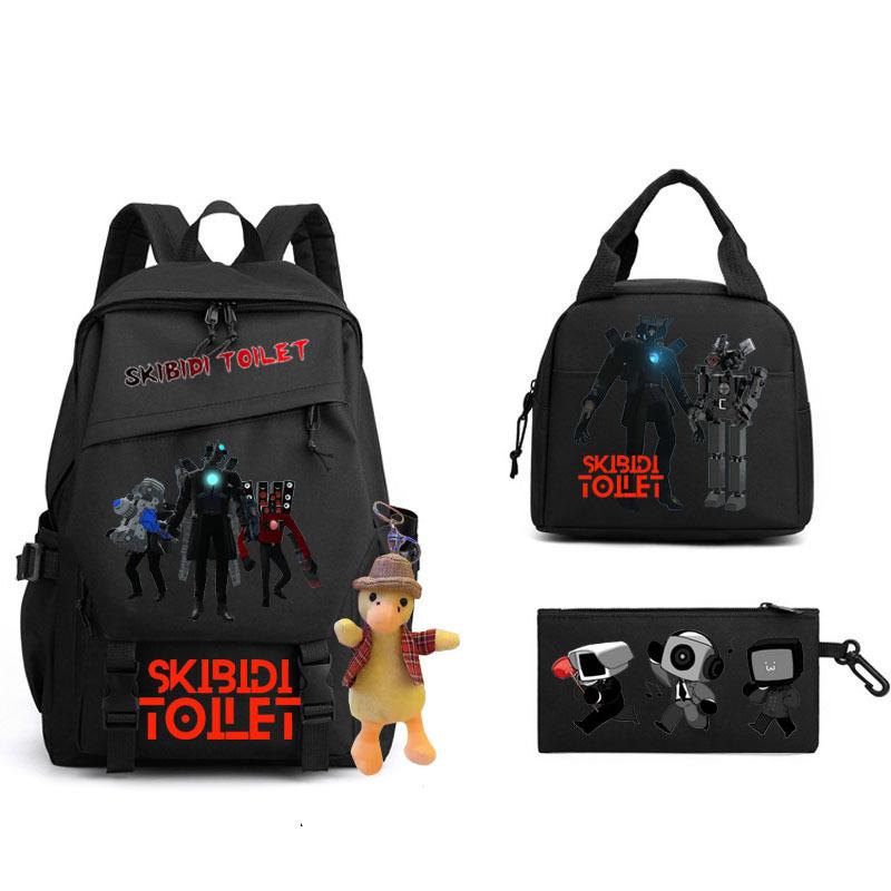 New Skibidi Toilet Man Spoof School Bag Elementary School Backpack Satchel Pencil Case