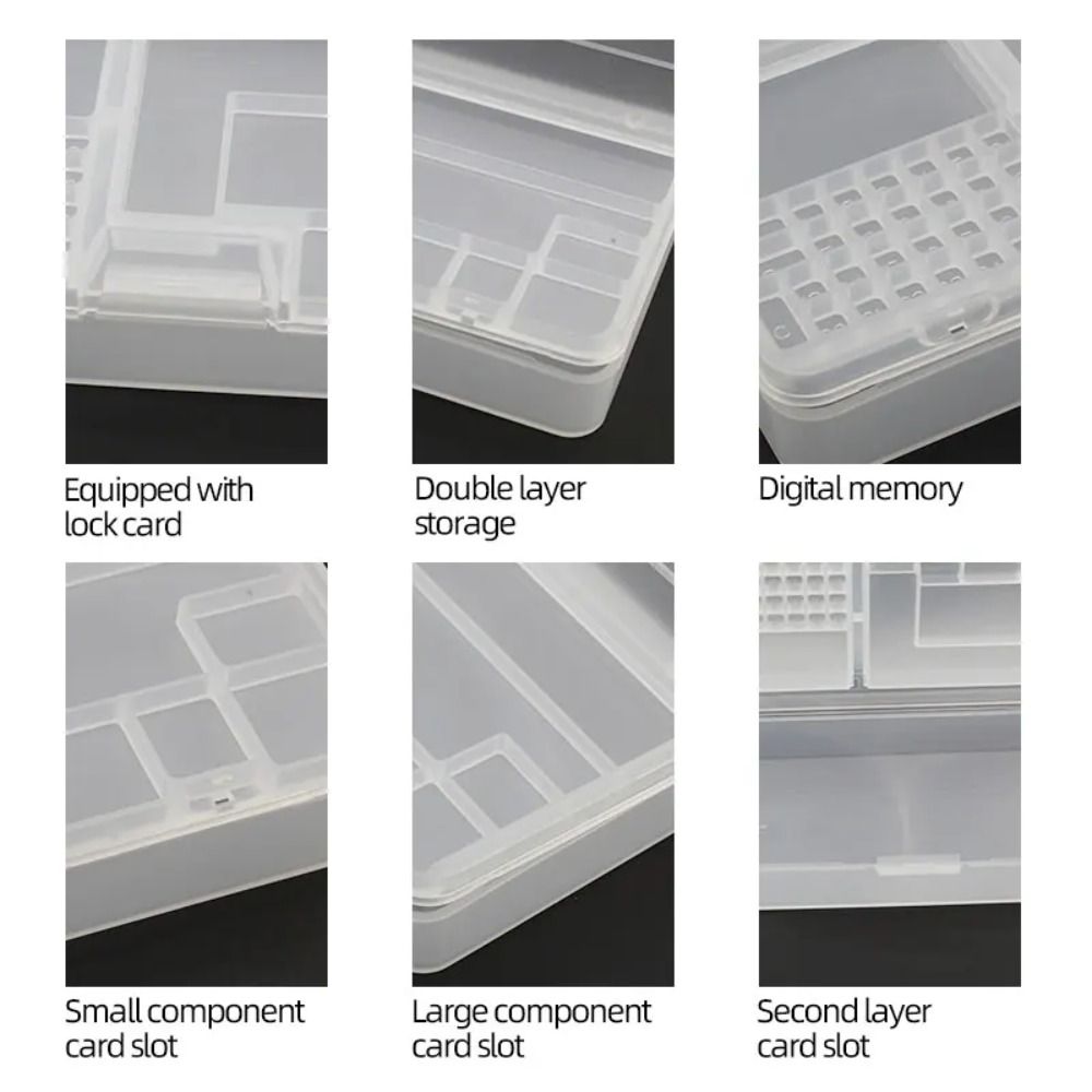 Transparent Electronic Components Storage Box Compartment Small Screw Accessories Container