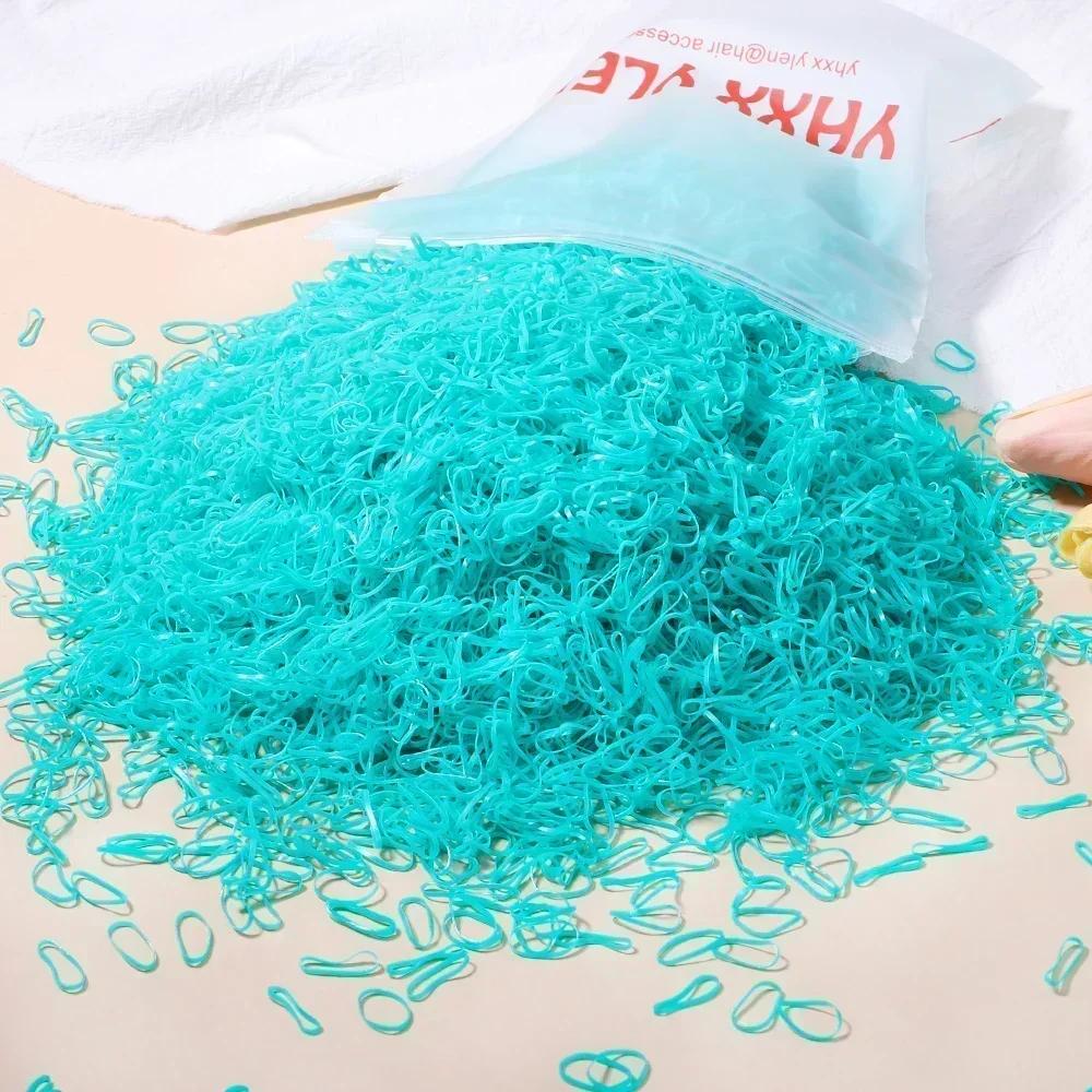 500pcs Girls Colourful Disposable Rubber Band Hair Ties Headband Children Ponytail Holder Bands Kids Hair Accessories Scrunchie