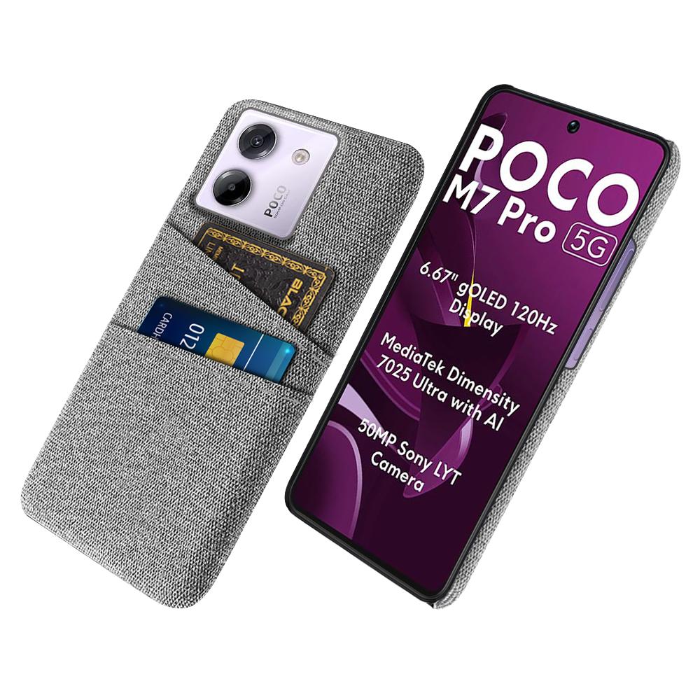 For Xiaomi Poco M7 Pro 5G Case Cloth+Hard PC Phone Cover with Dual Card Slots