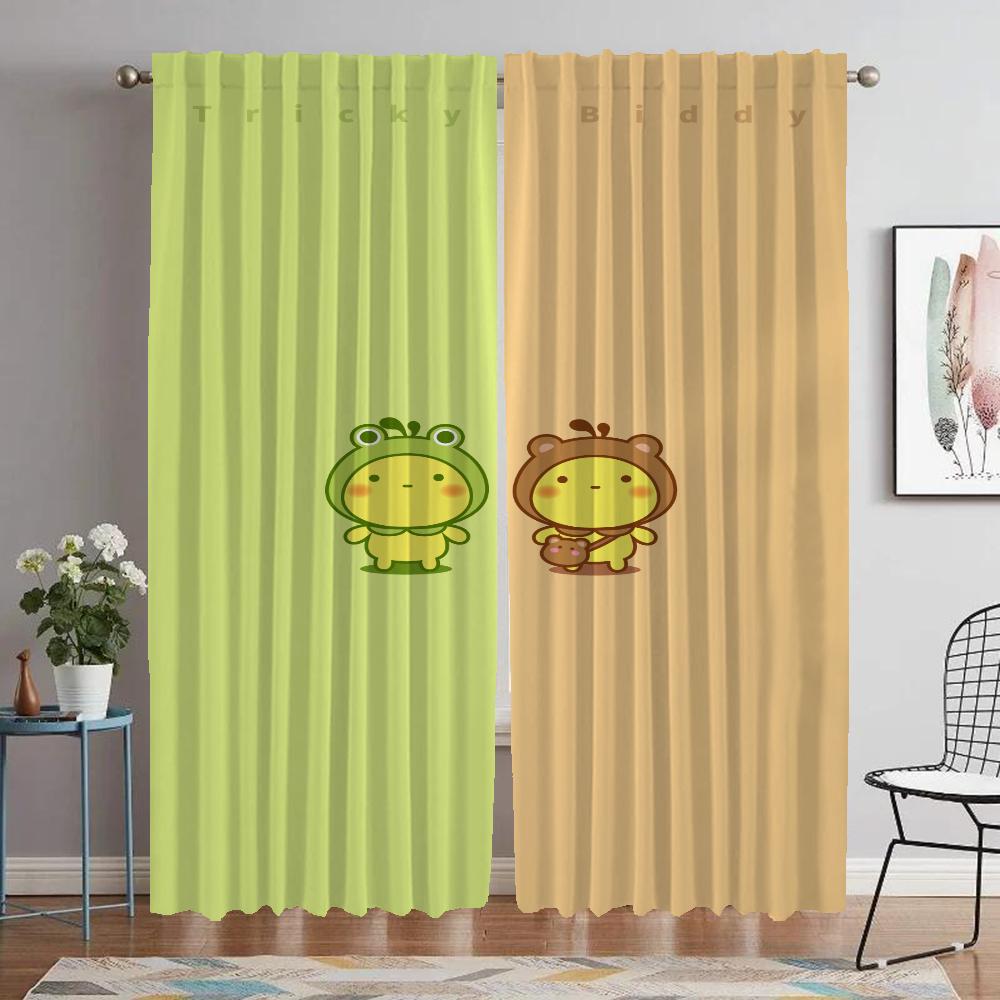 Tricky Biddy Blackout Curtains for Living Room Tulle for Bedroom Home Interior Curtains 2 Pieces Shades Halloween Decoration