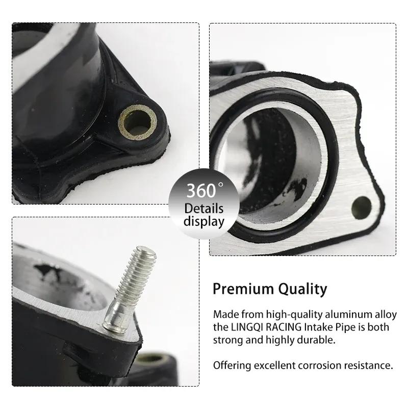 LINGQI RACING Aluminium Gummi Ansaugkrümmerrohr Vergaser für 150cc 200cc 250cc 300cc Dirt Bike Go-Kart ATV Quad Buggy