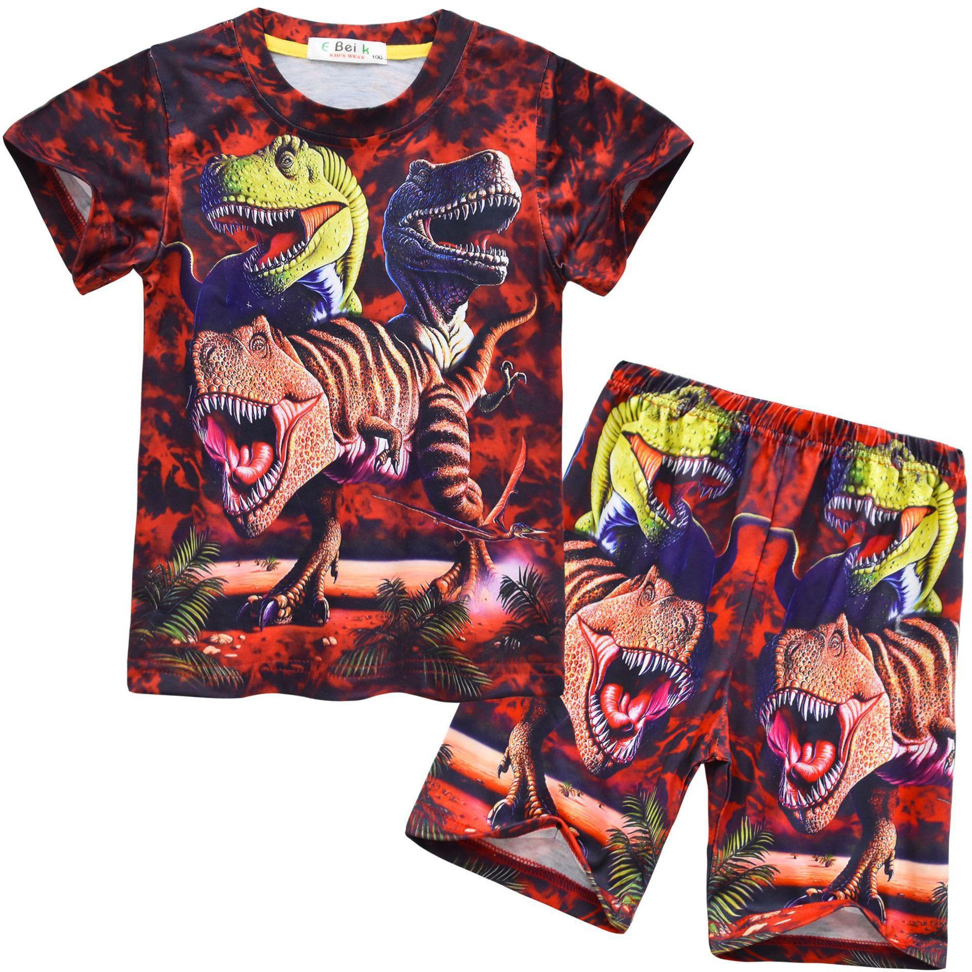 Cartoon Digital Printing, Children S Loungewear, Short-Sleeved Set 9039 100
